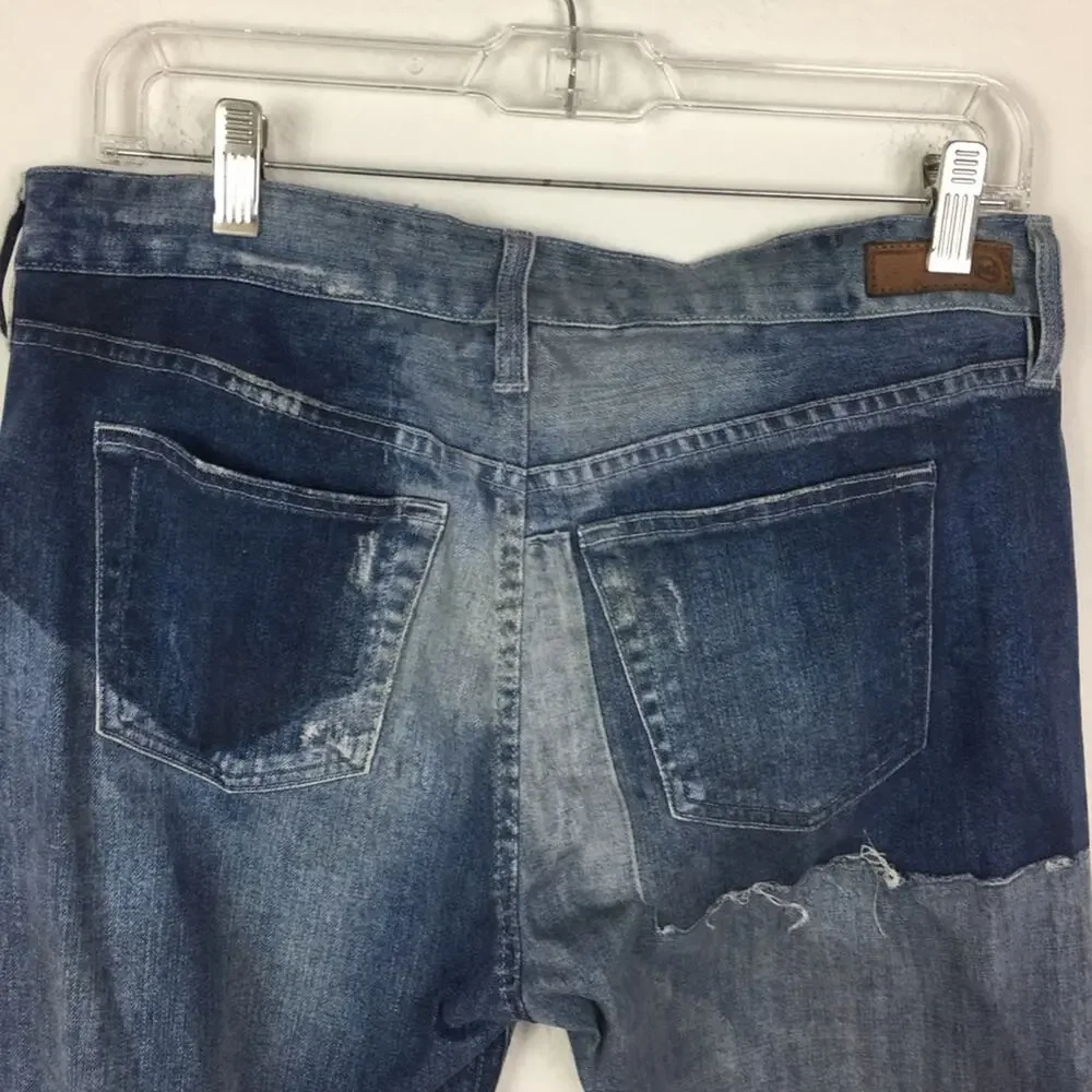 AG The Drew Blue  Straight Leg Boyfriend Printed Denim 28 - Picture 6 of 11
